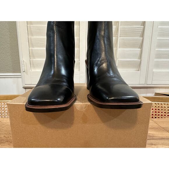 Franco Sarto Women's Stevie Block Heel Bootie Black Leather Size 6.5 NWOB - Picture 8 of 15